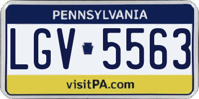 PA license plate LGV5563