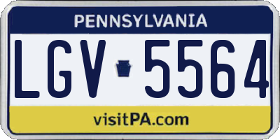 PA license plate LGV5564