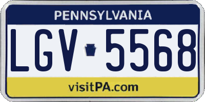 PA license plate LGV5568