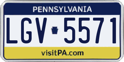 PA license plate LGV5571