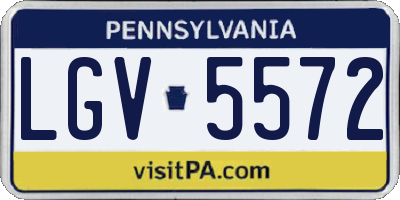PA license plate LGV5572