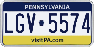 PA license plate LGV5574
