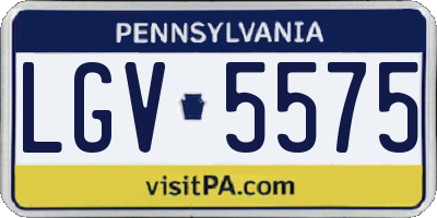 PA license plate LGV5575