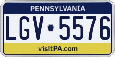 PA license plate LGV5576