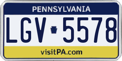 PA license plate LGV5578