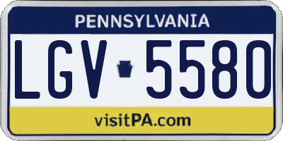 PA license plate LGV5580
