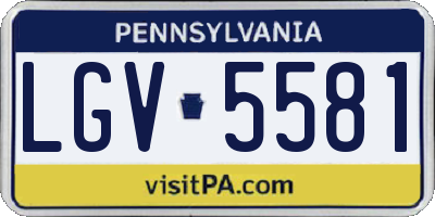 PA license plate LGV5581