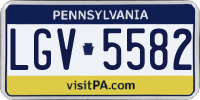 PA license plate LGV5582