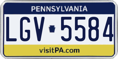 PA license plate LGV5584