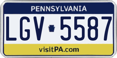 PA license plate LGV5587