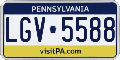 PA license plate LGV5588
