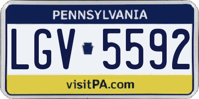 PA license plate LGV5592