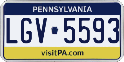 PA license plate LGV5593