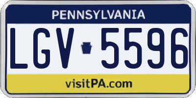 PA license plate LGV5596