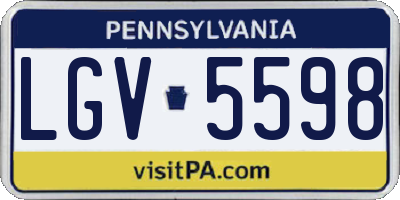 PA license plate LGV5598