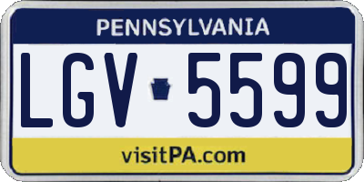 PA license plate LGV5599