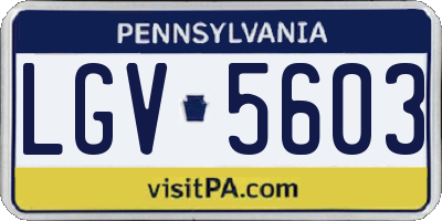PA license plate LGV5603