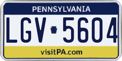 PA license plate LGV5604