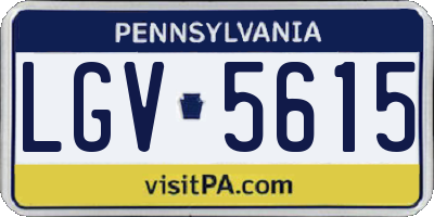 PA license plate LGV5615