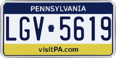 PA license plate LGV5619