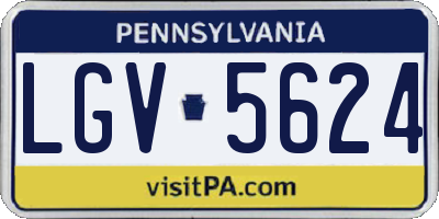 PA license plate LGV5624