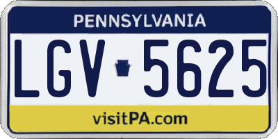 PA license plate LGV5625
