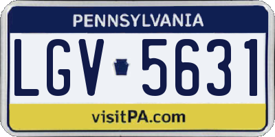 PA license plate LGV5631
