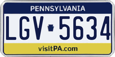 PA license plate LGV5634