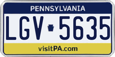 PA license plate LGV5635