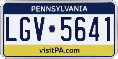 PA license plate LGV5641
