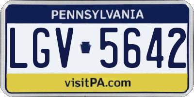 PA license plate LGV5642