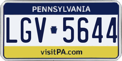 PA license plate LGV5644