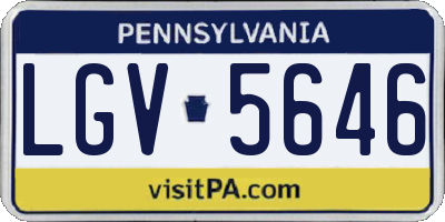 PA license plate LGV5646