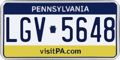 PA license plate LGV5648
