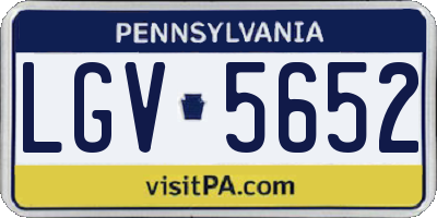 PA license plate LGV5652