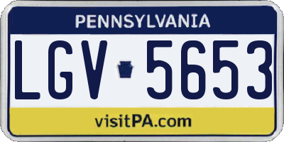 PA license plate LGV5653