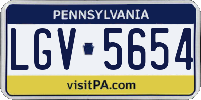 PA license plate LGV5654