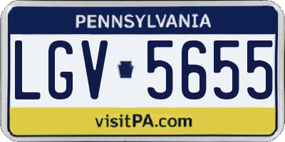 PA license plate LGV5655
