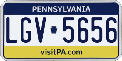PA license plate LGV5656