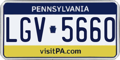 PA license plate LGV5660