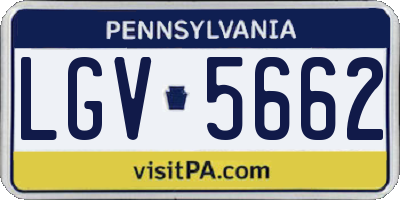 PA license plate LGV5662