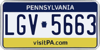 PA license plate LGV5663