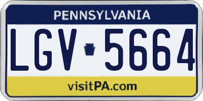PA license plate LGV5664