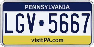 PA license plate LGV5667