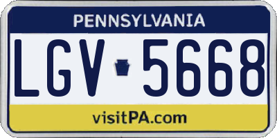 PA license plate LGV5668