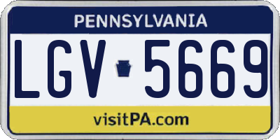 PA license plate LGV5669