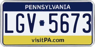 PA license plate LGV5673