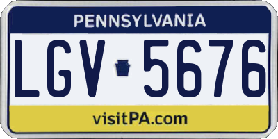 PA license plate LGV5676