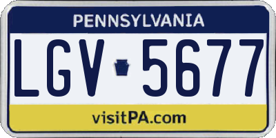 PA license plate LGV5677
