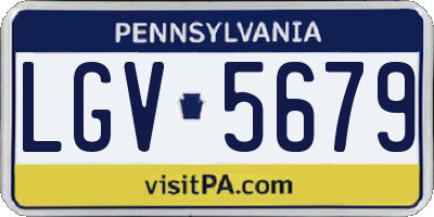 PA license plate LGV5679